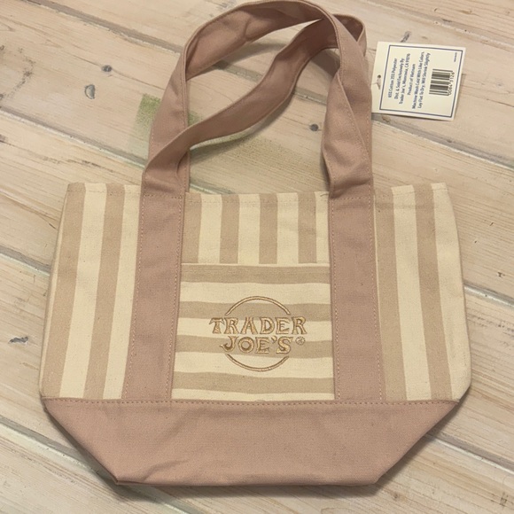 Trader Joe'S Handbags - NEW Trader Joe’s Tan Stripe Canvas Tote